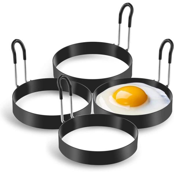 エッグリング ステンレススチール 卵料理に パンケーキ型 目玉焼き オムレツ用 4個セット (直径 ...