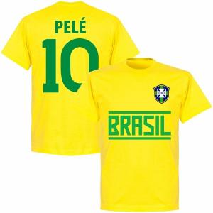 【予約RET06】RE-TAKE ブラジル代表 Team Tシャツ 10番 ペレ イエロー【サッカー/ワールドカップ/ブラジル代表/Pele】ネコポス対応可能｜mundial