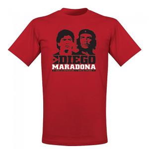 【予約RET06】RE-TAKE マラドーナ Viva El Futbol Maradona and che Ｔシャツ レッド【サッカー/Boca/Maradona/アルゼンチン代表/チェ ゲバラ】ネコポス対応可能｜mundial