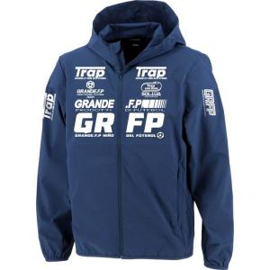 GFPH23505【GFP2023AW】GRANDE FP ドライストレッチZIPパーカーピステジャケット ネイビーｘホワイト【グランデ/サッカー/フットサル/サポーター/トレーニング】｜mundial