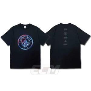 【MAC24】MC1003【国内限定】マンチェスターシティ オフィシャル カラーエンブレムTシャツ ブラック【サッカー/Manchester City/プレミアリーグ/ハーランド/デブ｜mundial