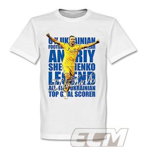 【予約RET01】RE-TAKE アンドリー・シェフチェンコ ウクライナ代表  レジェンドＴシャツ ホワイト【サッカー/Ukraine/ウクライナ代表/Shevchenko】ネコポス対応