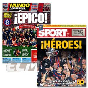 【国内未発売】FCバルセロナ コパ・デル・レイ2016 優勝翌日現地新聞セット(SPORT & Mundo Deportivo)【FC Barcelona/サッカー/メッシ/ネイマール】ECM14｜mundial