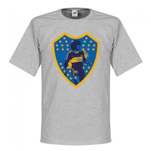 【予約RET01】【国内未発売】RE-TAKE マラドーナ ボカクレスト Ｔシャツ グレー【サッカー/Maradona/アルゼンチン代表/ボカジュニアーズ】ネコポス対応可能｜mundial