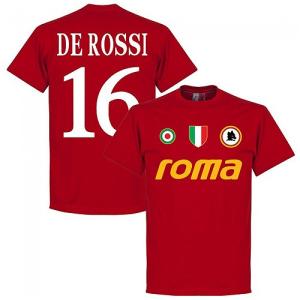 【予約RET06】エンジ16RE-TAKE ASローマ Team Ｔシャツ 16番 デ・ロッシ エンジ【サッカー/Roma/De Rossi/セリエＡ】ネコポス対応可能｜mundial