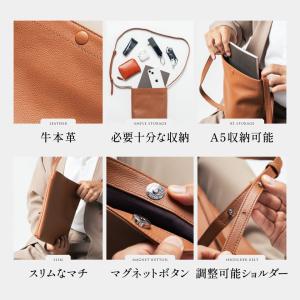 サコッシュ ショルダーバッグ メンズ 本革 縦...の詳細画像2