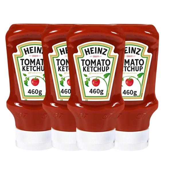 ハインツ (Heinz) トマトケチャップ逆さボトル 460g×4本 着色料/保存料不使用