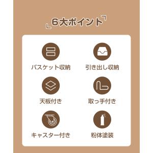 キッチンワゴン 天板 引き出し付き ワゴン 収...の詳細画像3