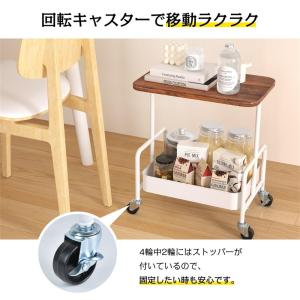 キッチンワゴン 天板付き 2段 キャスター付き...の詳細画像4