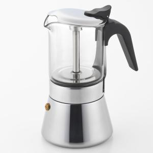 ヨシカワ(Yoshikawa) 中が見える！エスプレッソメーカー 450ml ガス火用 直火 コーヒーメーカー 抽出具合が一目でわかる YJ3857