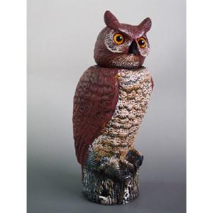 愛農　鳥追い首振りフクロウ 44cm　114137　驚異な目玉で威嚇！本物のふくろうそっくりでどんな鳥もびっくり！