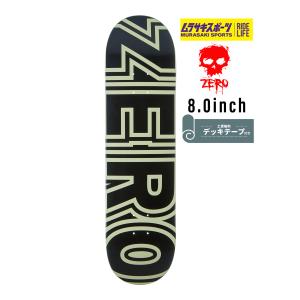 ZERO ゼロ 8.0インチ スケートボード デッキ GITD BOLD D6121 蓄光ロゴ｜murasaki