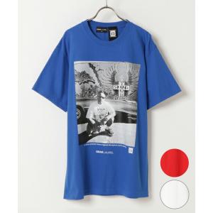 DEAR LAUREL ディアローレル メンズ 半袖Tシャツ ルーズシルエット フォトプリントTシャツ D22S2107｜murasaki