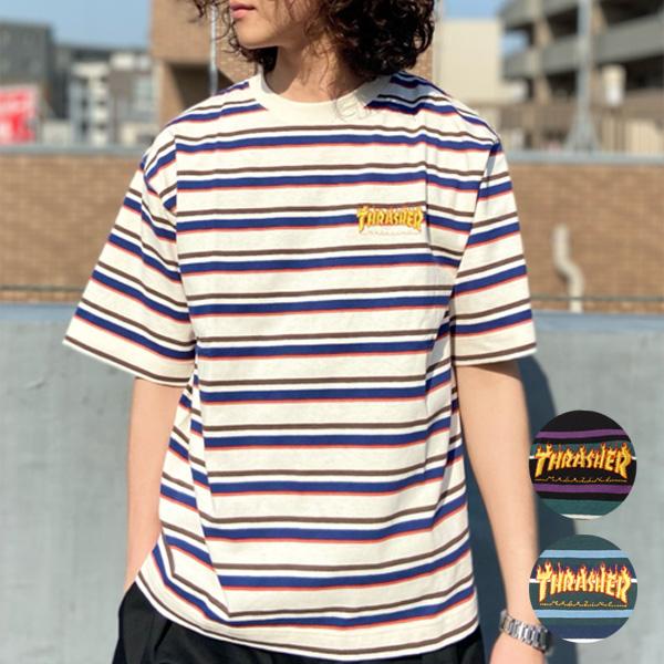 THRASHER スラッシャー FLAME THMM-001 B メンズ 半袖 Tシャツ カットソー...