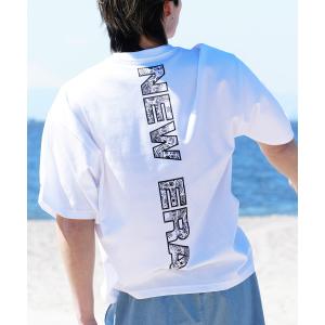 NEW ERA ニューエラ メンズ 半袖 Tシャツ オーバーサイズ バックプリント 吸汗速乾 ホワイト 14334732 ムラサキスポーツ限定｜murasaki