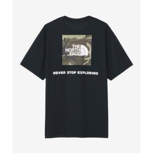 THE NORTH FACE ザ・ノース・フェイス メンズ Tシャツ 半袖 スクエアロゴ バックプリント 速乾 カモフラ柄 迷彩柄 NT32437 K｜murasaki