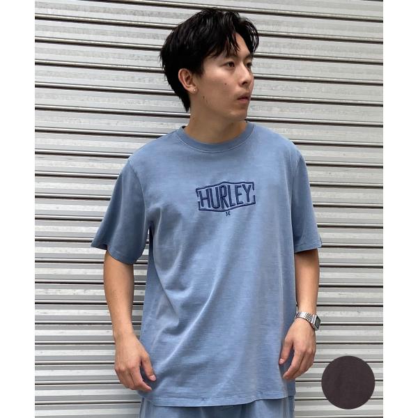 Hurley ハーレー メンズ 半袖 Tシャツ ピグメント染 ロゴ刺繍 シンプル セットアップ対応 ...