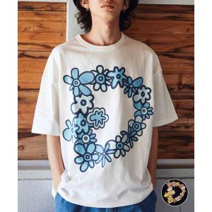 DEAR LAUREL ディアローレル メンズ 半袖 Tシャツ "Flower D" 花柄 プリント 吸水速乾 D24S2108｜murasaki