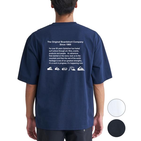 QUIKSILVER クイックシルバー メンズ ポケットTシャツ 半袖 ポケT バックプリント クル...