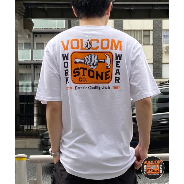 VOLCOM メンズ Tシャツ バックプリント クルーネック ワークウェア DESI A354230...