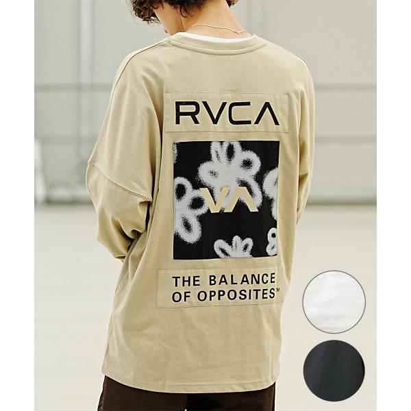 RVCA/ルーカ メンズ スクエアロゴT オーバーサイズ クルーネック長袖Tシャツ BD042-06...