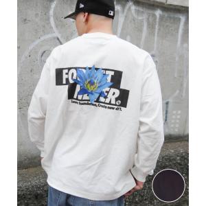 FORGET NEVER/フォーゲットネバー メンズ ロゴロンT バックロゴ クルーネック長袖Tee 234OO1LT117FN ムラサキスポーツ別注｜murasaki