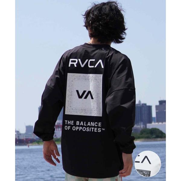 RVCA メンズ ラッシュガード 長袖 バックプリント 裾ドローコード ドロスト 水陸両用 BE04...