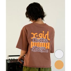PUMA プーマ × X-GIRL エックスガール コラボ ウィメンズ グラフィック 半袖 Tシャツ レディース 624723｜murasaki