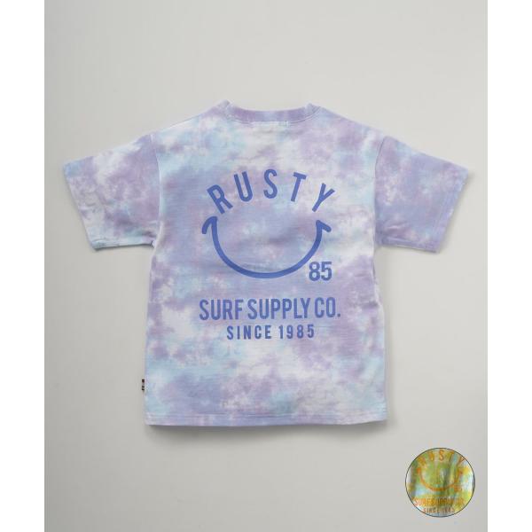 RUSTY ラスティー Tシャツ キッズ 半袖 バックプリント タイダイ柄 ニコちゃん 964504
