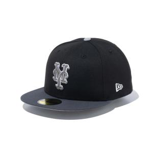 NEW ERA ニューエラ 59FIFTY ニューヨーク・メッツ ブラック ダークグラファイトバイザー キャップ 帽子 14109893｜ムラサキスポーツ