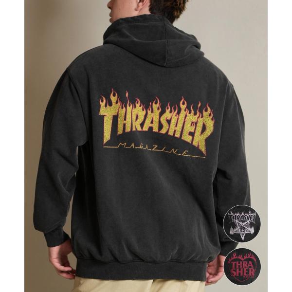 THRASHER スラッシャー ジップアップ パーカー メンズ スウェット フーディー ロゴ バック...