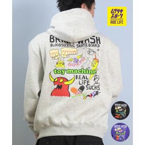 TOY MACHINE トイマシーン プルオーバー パーカー メンズ スウェット フーディー バックプリント 裏起毛 BRAINWASH SWEAT PARKA MTMFFSW8
