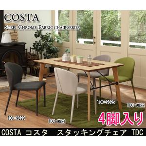 ダイニングチェア Costa コスタ スタッキングチェア 4脚入 カラフル 収納 TDC-9821 TDC-9822 TDC-9825 TDC-9829 あずま工芸