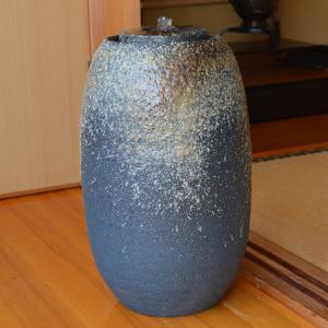 光の琴音 水琴窟 202LED 利休信楽 屋内用 室内用 いぶし銀 φ370×H300mm