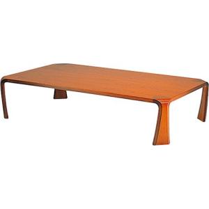 天童木工 曲げ木モダン座卓テーブル 乾 三郎 ケヤキ天然杢（濃い