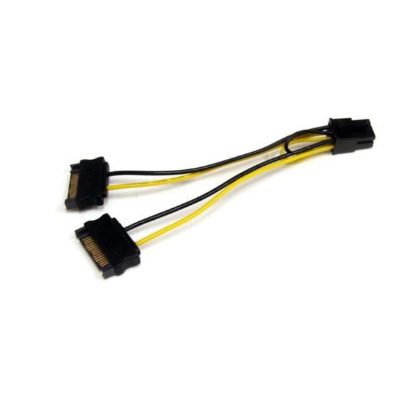StarTech.com SATA電源ケーブル/15.2cm/1x 6ピンPCI Express電源...