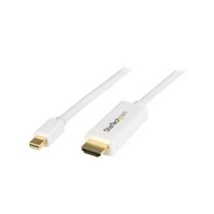 StarTech.com  Mini DisplayPort（オス） - HDMI（オス）変換アダプタケーブル　2m 4K対応　ホワイト MDP2HDMM2MW｜murauchi3