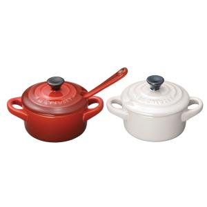 △△LE CREUSET ルクルーゼ 　 ペア ショート タンブラー 2個組(チェリーレッド&ホワイトラス) Le Creuset（ル・クルーゼ） ペア ショート タンブラー 2個組 910378