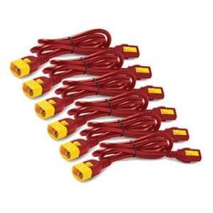 シュナイダーエレクトリック（APC）  Power Cord Kit (6 ea) Locking C13 to C14 1.2m Red AP8704S-WWX340｜murauchi3