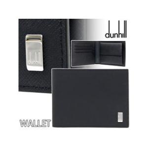 Dunhill ダンヒル メンズ 二つ折財布 ブラック Plain 紙幣 お札 コイン 小銭 カード...
