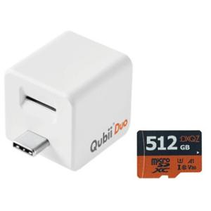 Maktar マクター  USB Type-C iPhone/Android両対応 microSDリーダー Qubii Duo  MKPQC-W＋512GB microSDXCカードセット