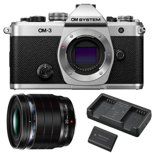 OM SYSTEM オーエムシステム OM-3 ボディ シルバー＋M.ZUIKO DIGITAL E...