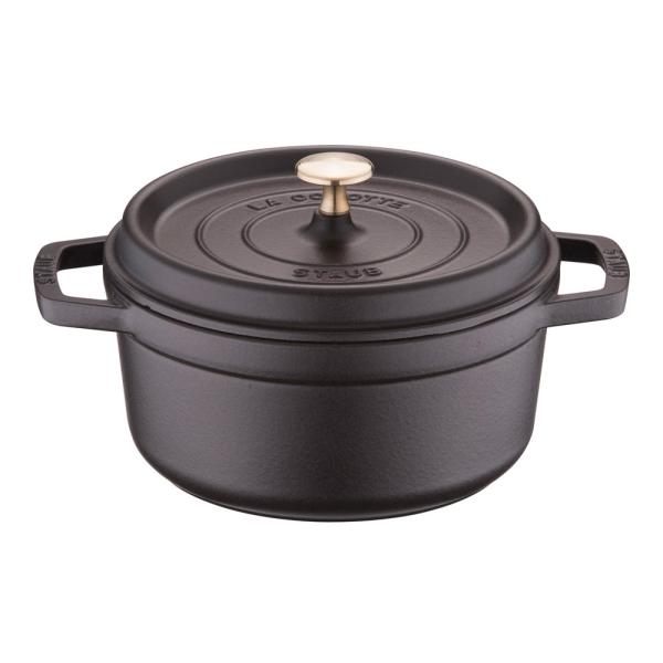 staub ストウブ  ホーロー鍋 RST3407 ピコ・ココット ラウンド (22cm)/ブラック