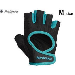 ハービンジャー Harbinger  パワーグローブ トレーニング手袋 女性用 ブラック×ブルー Mサイズ(17.8-19cm) 21503｜murauchi3