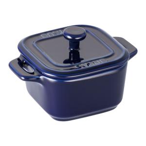 staub ストウブ ＥＸミニスクエアココット２ヶ組／４０５１１−０９９　ブルー　