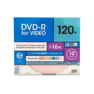 VERTEX  VERTEX DVD-R(Video with CPRM) 1回録画用 120分 1-16倍速 10P DR-120DVCMIX.10CA｜murauchi3