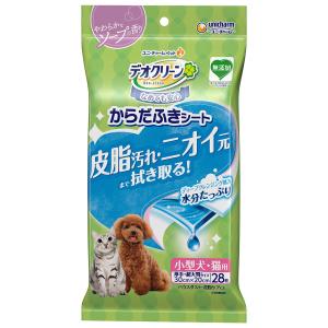 unicharm ユニ・チャーム デオクリーン からだふきシート 小型犬・猫用 やわらかなソープの香り 28枚