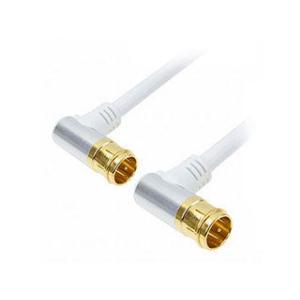 HORIC HORIC ホーリック アンテナケーブル 5m ホワイト アルミヘッド 両側L字差込式コ...