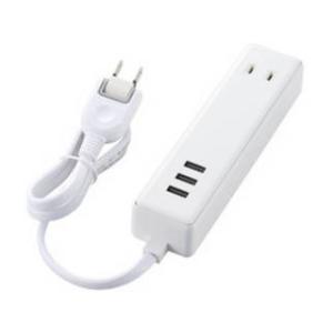 ELECOM エレコム USBタップ/USBメス×3/AC×2/ケーブル60cm/3.4A/ホワイト MOT-U10-2306WH｜murauchi3