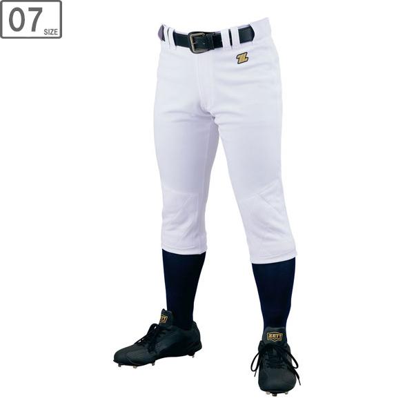 ゼット ZETT 【一般用】野球ユニフォーム ヒザ2重補強レギュラーパンツ 【ホワイト】【07サイズ...